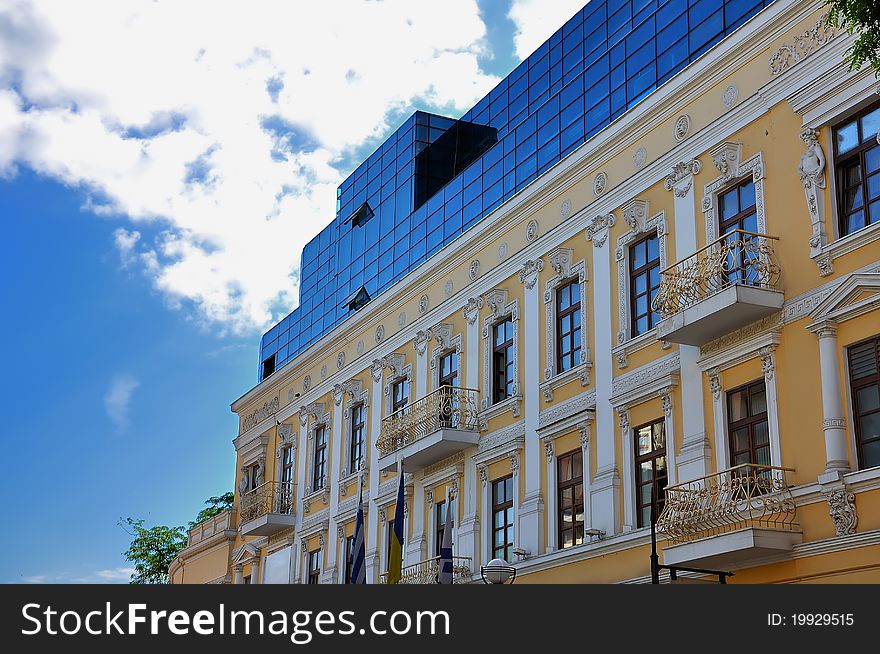 Architectural building against the blue sky