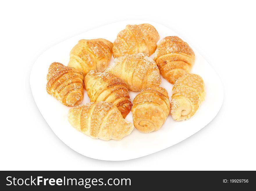 Bagels with jam on white plate