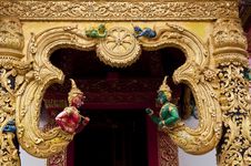 Hanuman At The Pillar Of At Wat Sri Pan Ton Stock Images