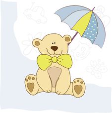 Baby Invitation With Teddy Bear Stock Image Baby Invitation With Teddy Bear Stock Image