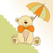 Baby Invitation With Teddy Bear Stock Photo Baby Invitation With Teddy Bear Stock Photo