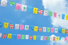 Rows Of Celebration Flags Royalty Free Stock Photos