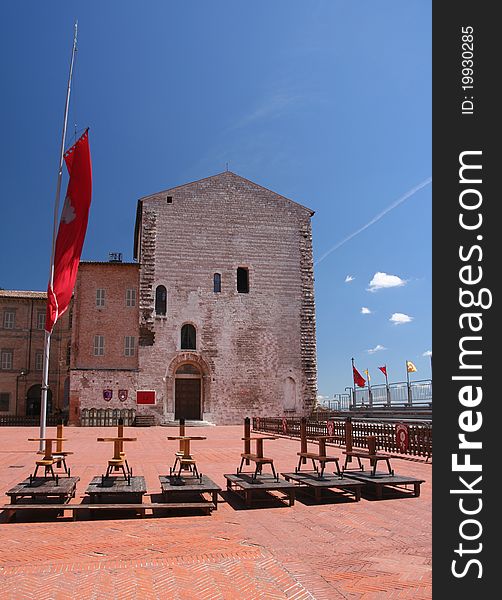 Details of Piazza Grande captured in Gubbio / Umbria / Italy during a medieval fest. Details of Piazza Grande captured in Gubbio / Umbria / Italy during a medieval fest