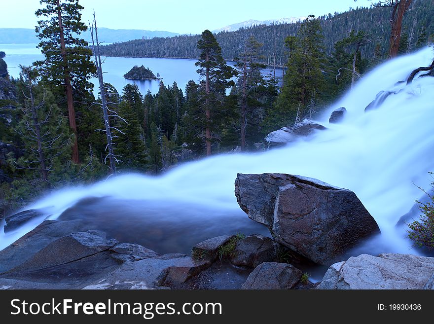 Eagle falls at dusk, emerald bay Lake Tahoe