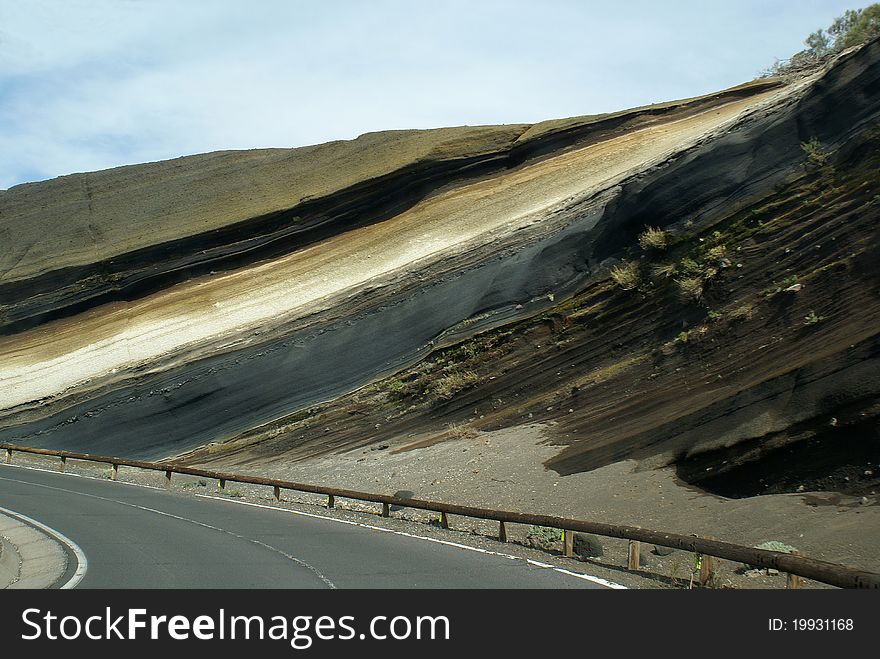 Vulcanic geological layers on Tenerife