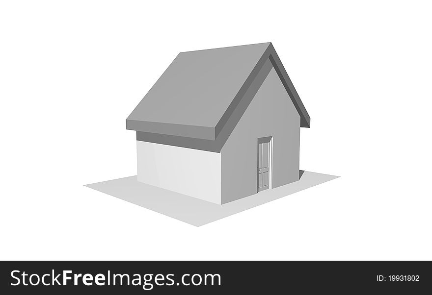 3D model of house - shadows. 3D model of house - shadows