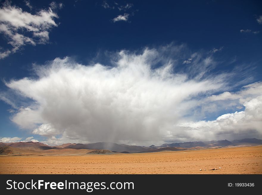 Beautiful cloudscape over the barren plateau. Beautiful cloudscape over the barren plateau