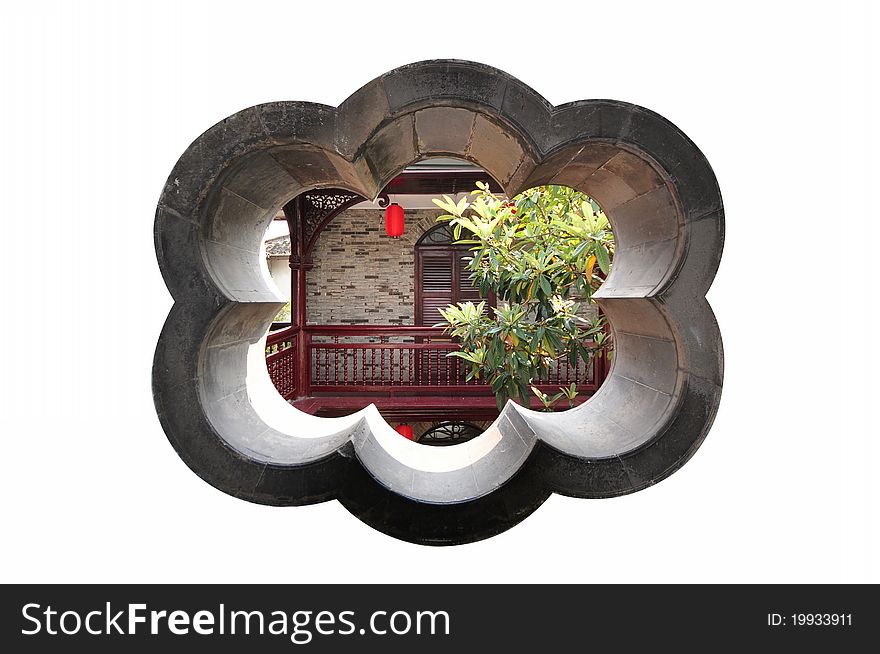 The ancient Chinese garden patio and wood stone house. The ancient Chinese garden patio and wood stone house.