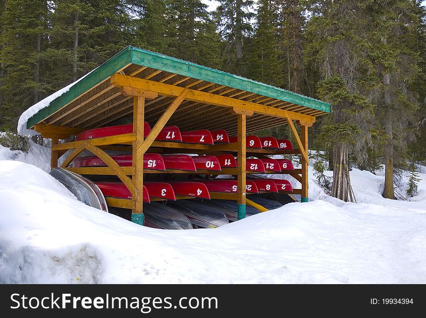 Boats stored away for winter; get ready to bring them out. Boats stored away for winter; get ready to bring them out