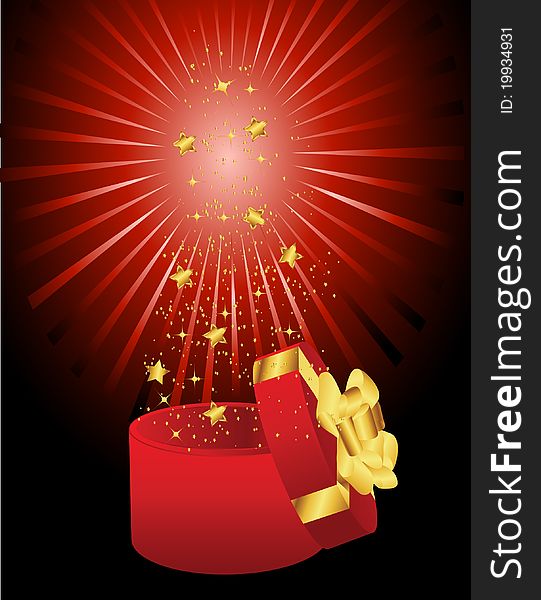 Christmas Card Gift Background Vector Illustration