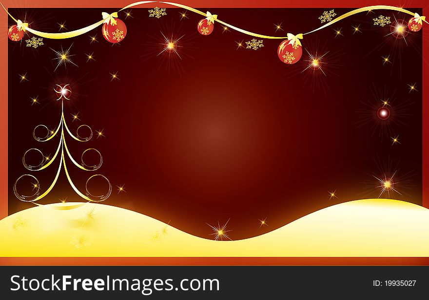 Christmas Card Gift Background Vector Illustration