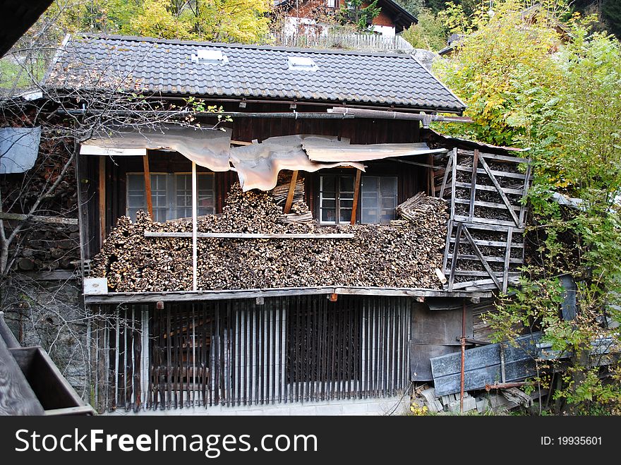 A woodshed built according to the old way