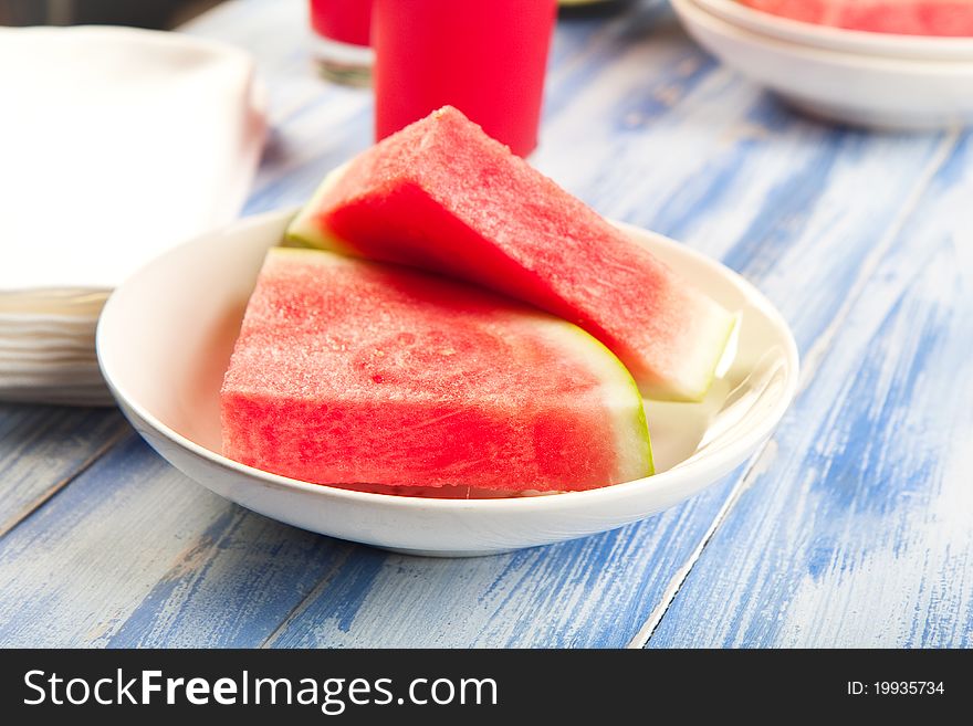 Just in time for summer a watermelon overload! watermelon wedges with cold watermelon punch.