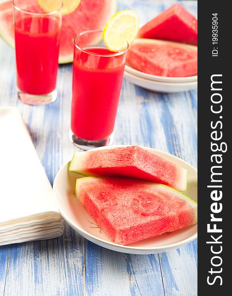 Just in time for summer a watermelon overload! watermelon wedges with cold watermelon punch.