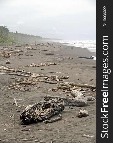 Wreckage on the beach at the caribbean sea in Costa Rica. Wreckage on the beach at the caribbean sea in Costa Rica