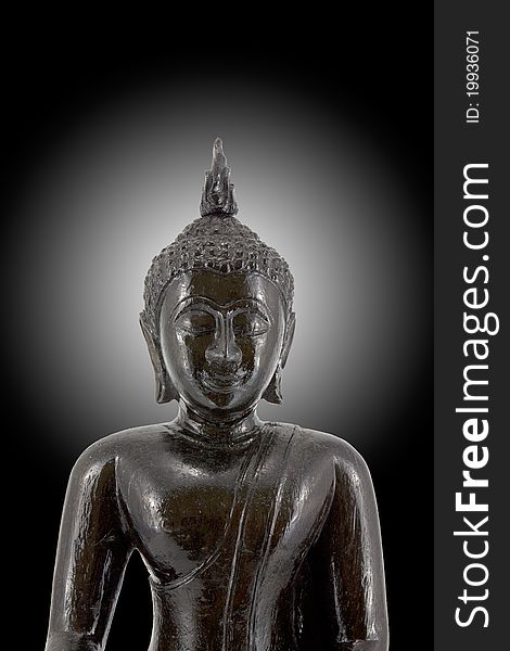 Traditional Thai black Buddha and aura. Traditional Thai black Buddha and aura