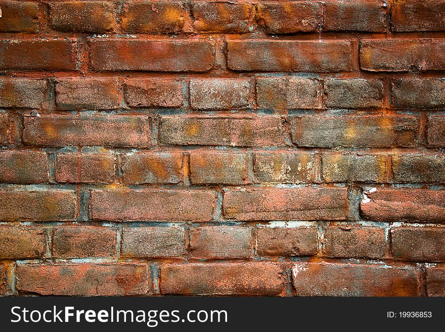 Old painted brick wall photo. Old painted brick wall photo
