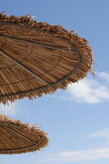 Sun Umbrellas On Paradise Beach Royalty Free Stock Image Sun Umbrellas On Paradise Beach Royalty Free Stock Image