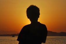 Silhouette At Sunset Royalty Free Stock Photography