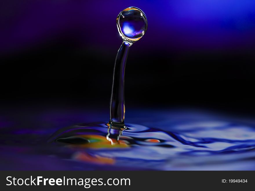 Close up of a Colorful Water Drop. Close up of a Colorful Water Drop.