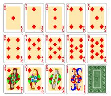 Playing Cards - Diamonds Royalty Free Stock Photography
