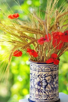 Bouquet Of Spikes And Poppies. Royalty Free Stock Images Bouquet Of Spikes And Poppies. Royalty Free Stock Images