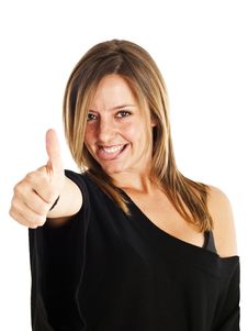 Cute Blond With Thumbs-up Royalty Free Stock Photos Cute Blond With Thumbs-up Royalty Free Stock Photos