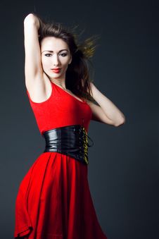 Young Sexy Woman In A Red Dress Royalty Free Stock Photo Young Sexy Woman In A Red Dress Royalty Free Stock Photo