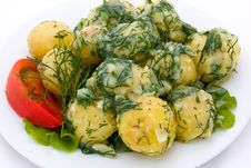 Potatoes And Tomatoes With Herbs Royalty Free Stock Images Potatoes And Tomatoes With Herbs Royalty Free Stock Images