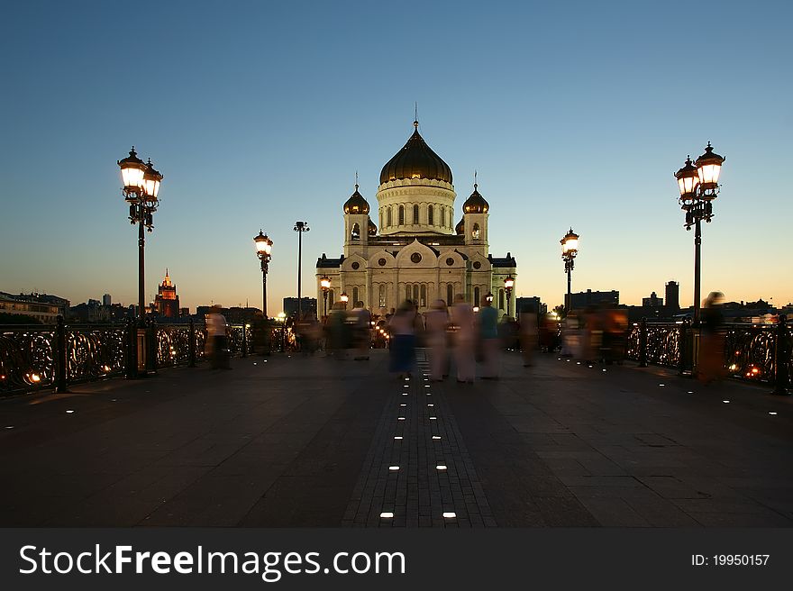 Night view of the Christ the Savior Cathedral