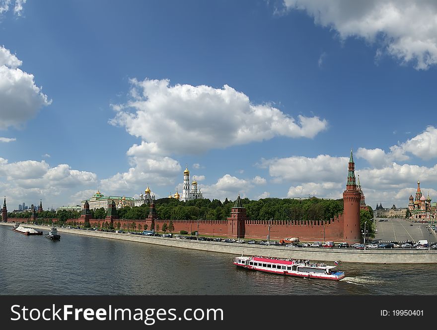 Russia, Moscow. Panoramic view of the Kremlin