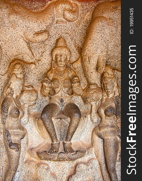 Scene From Mahabalipuram Caves