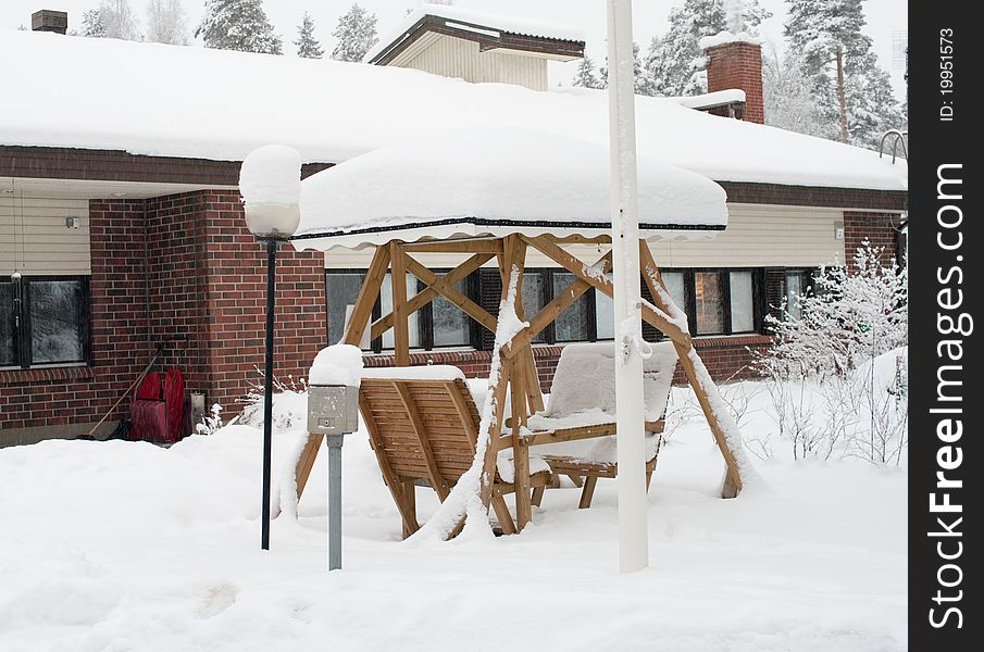 Winter cottage and pergola  in Finland