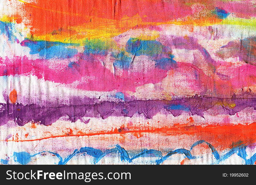 Abstract background from color spots of a paint on a material