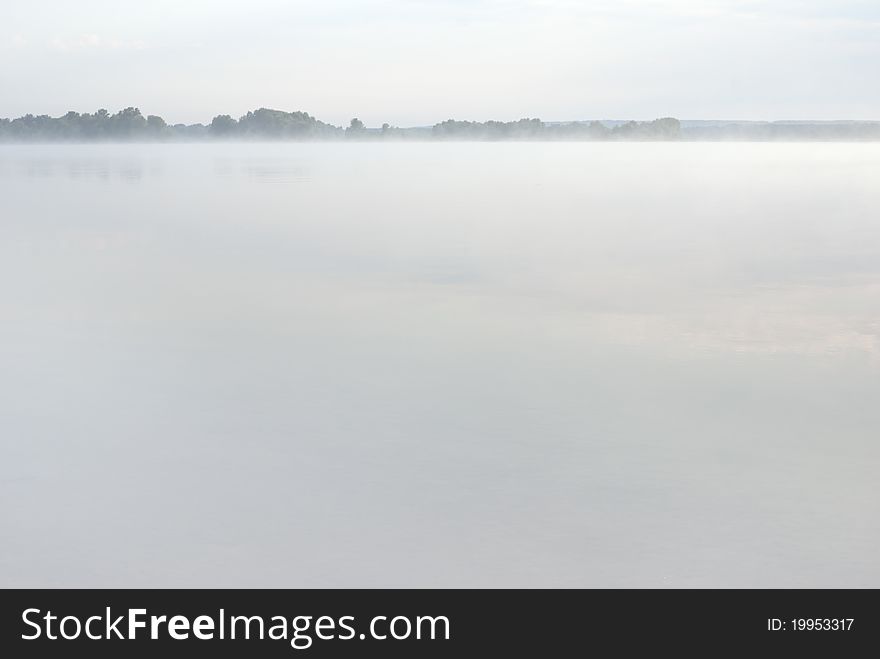 Fog over the Dnipro river in early morning. Fog over the Dnipro river in early morning