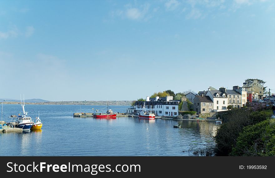 View of Rounsdtone harbour fishing boats. View of Rounsdtone harbour fishing boats