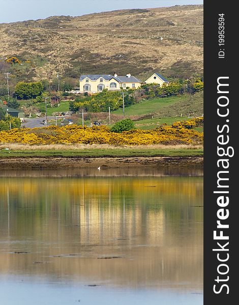 House by the lake in rural Ireland. House by the lake in rural Ireland