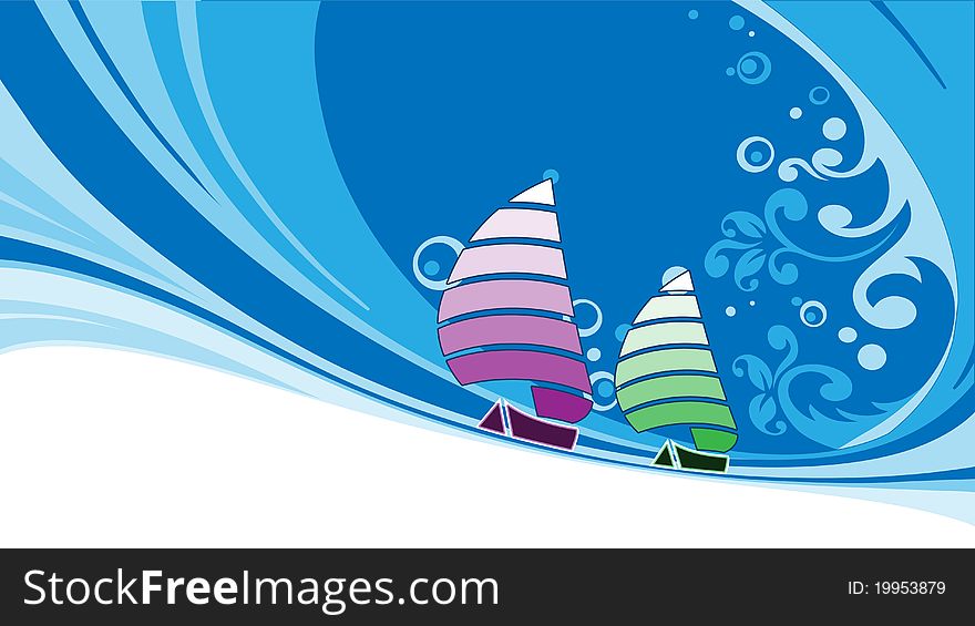 Sailing background for summer sport events