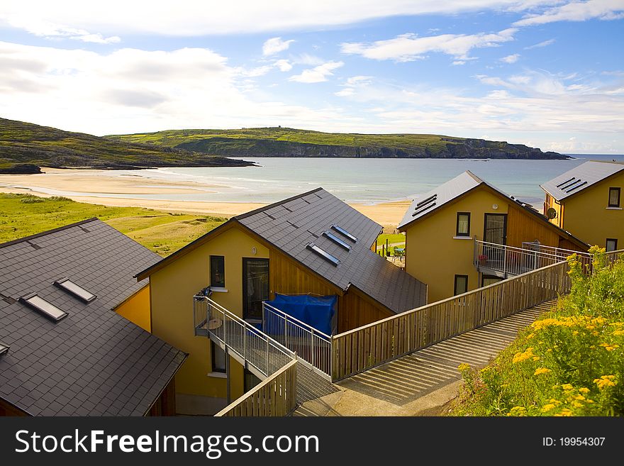 This picture shows some vacation villas at Barley Cove, County Cork, Ireland.