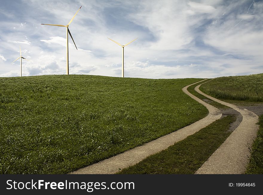 Alternative energy - wind turbine park. Alternative energy - wind turbine park