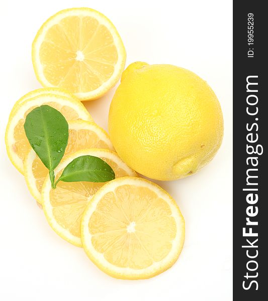 Fresh fruit on a white background