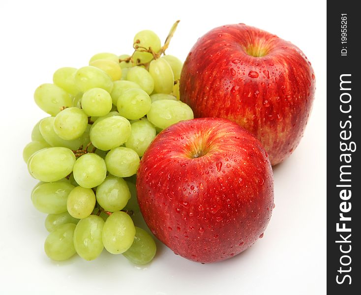 Fresh fruit on a white background