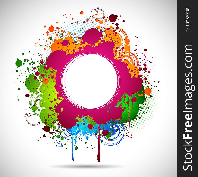 Illustration of grungy ink spot on abstract background. Illustration of grungy ink spot on abstract background