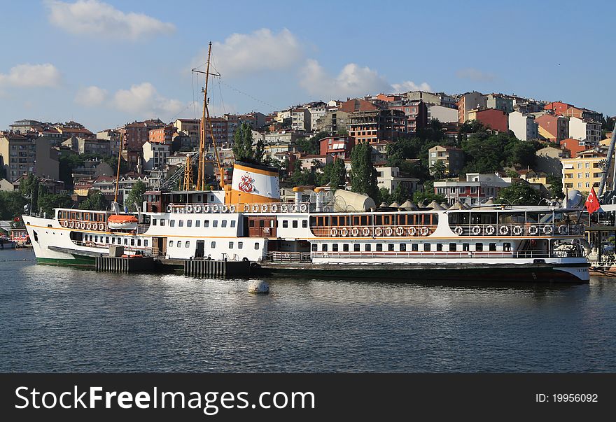 A view of passenger Boat in Halic, Istanbul.