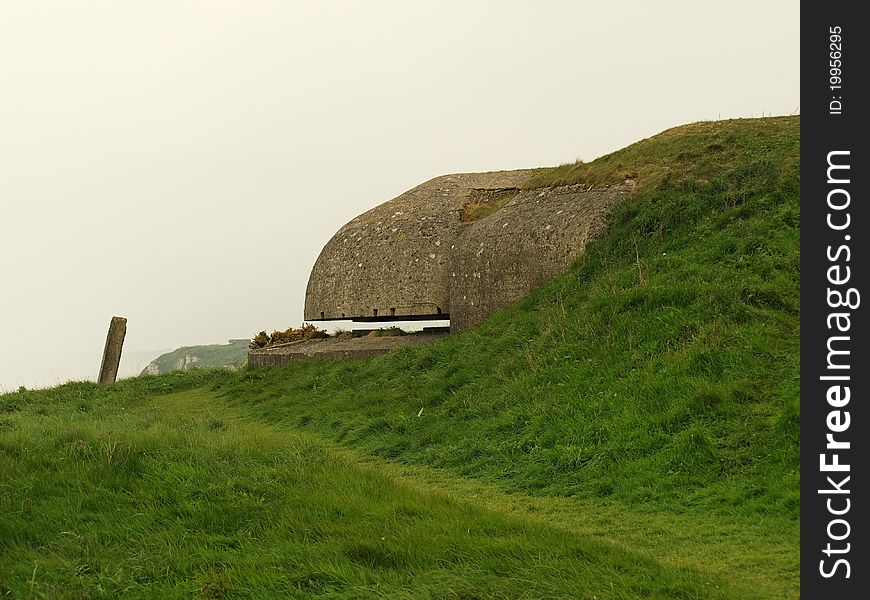 Air raid shelter on the Normandy coast. Air raid shelter on the Normandy coast