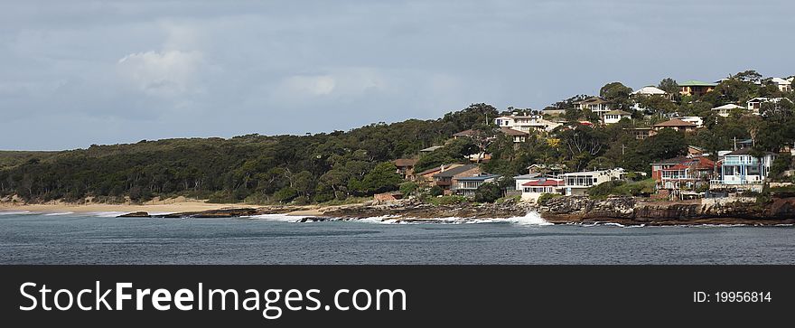 Landscape of coastal holiday spot in Australia