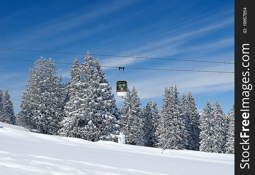 Slope on the skiing resort Flumserberg. Switzerland. Slope on the skiing resort Flumserberg. Switzerland