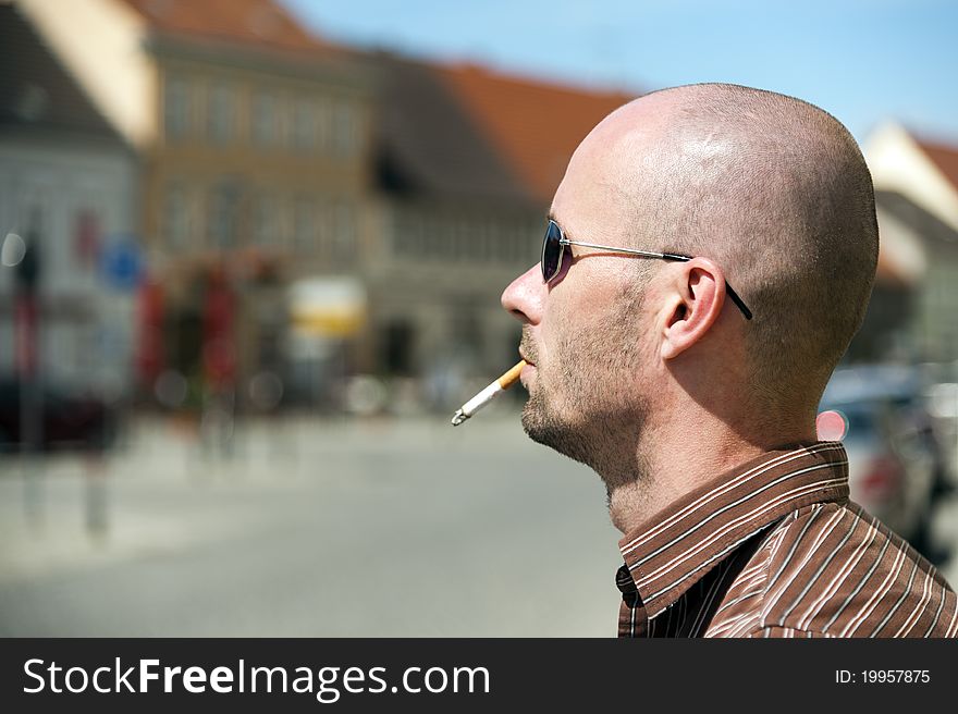 Young man with cigarette