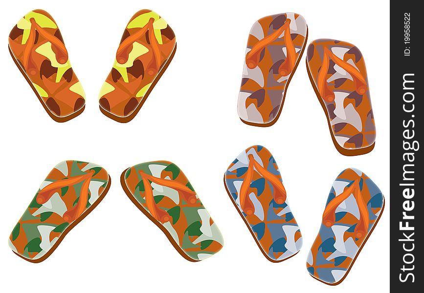 Flip flops with camouflage texture