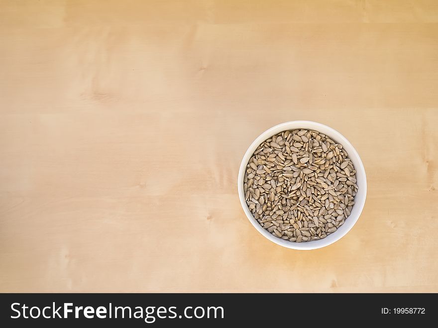Sunflower seeds in a bowl